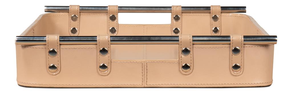 Safari Tan Leather Tray - Ornate Home