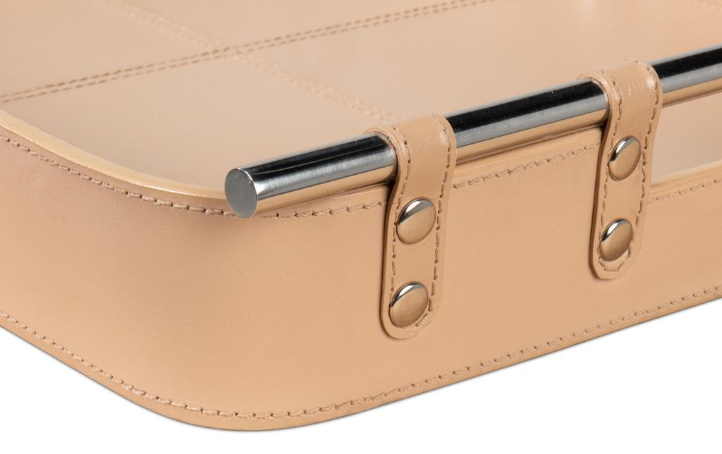 Safari Tan Leather Tray - Ornate Home