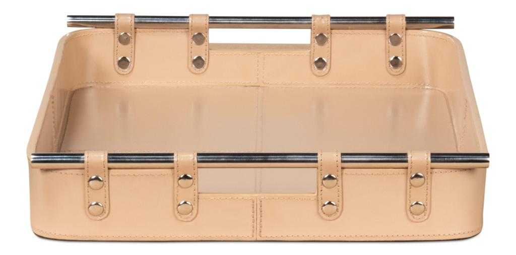 Safari Tan Leather Tray - Ornate Home