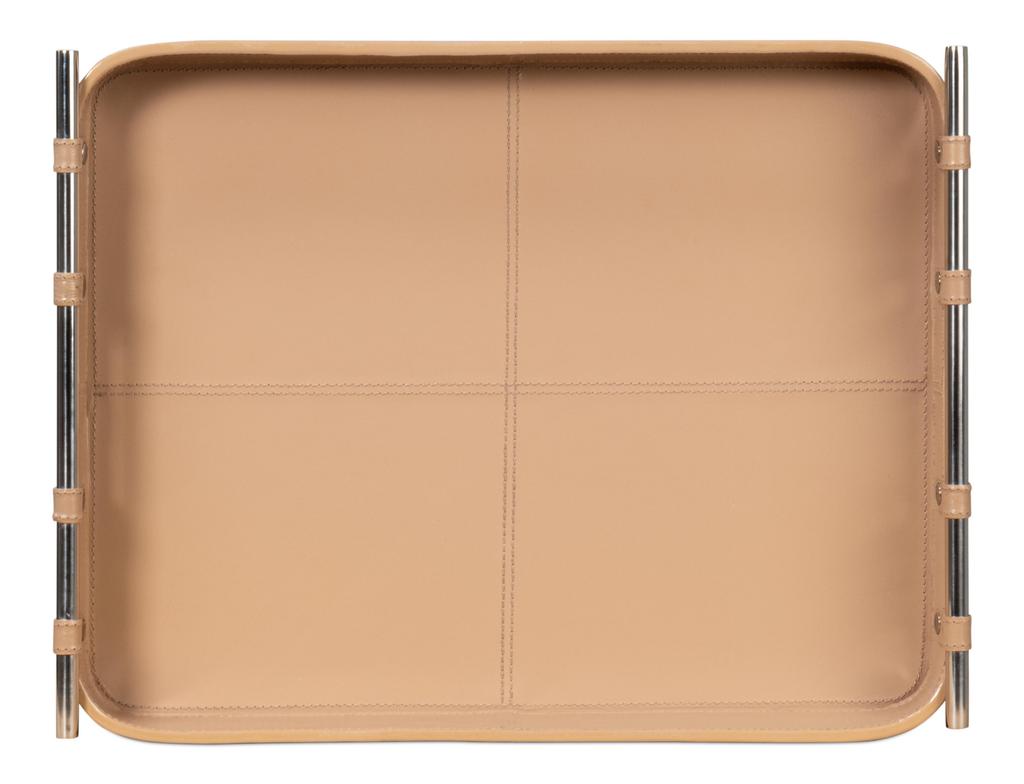 Safari Tan Leather Tray - Ornate Home
