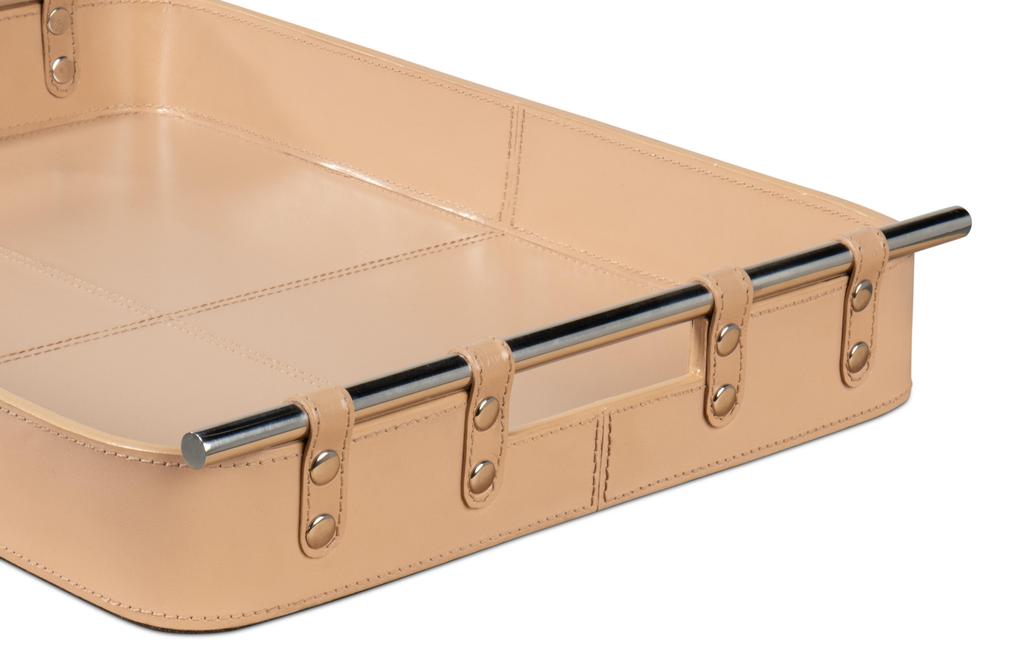 Safari Tan Leather Tray - Ornate Home