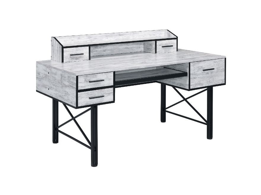 Safea Antique White Computer Desk - Ornate Home