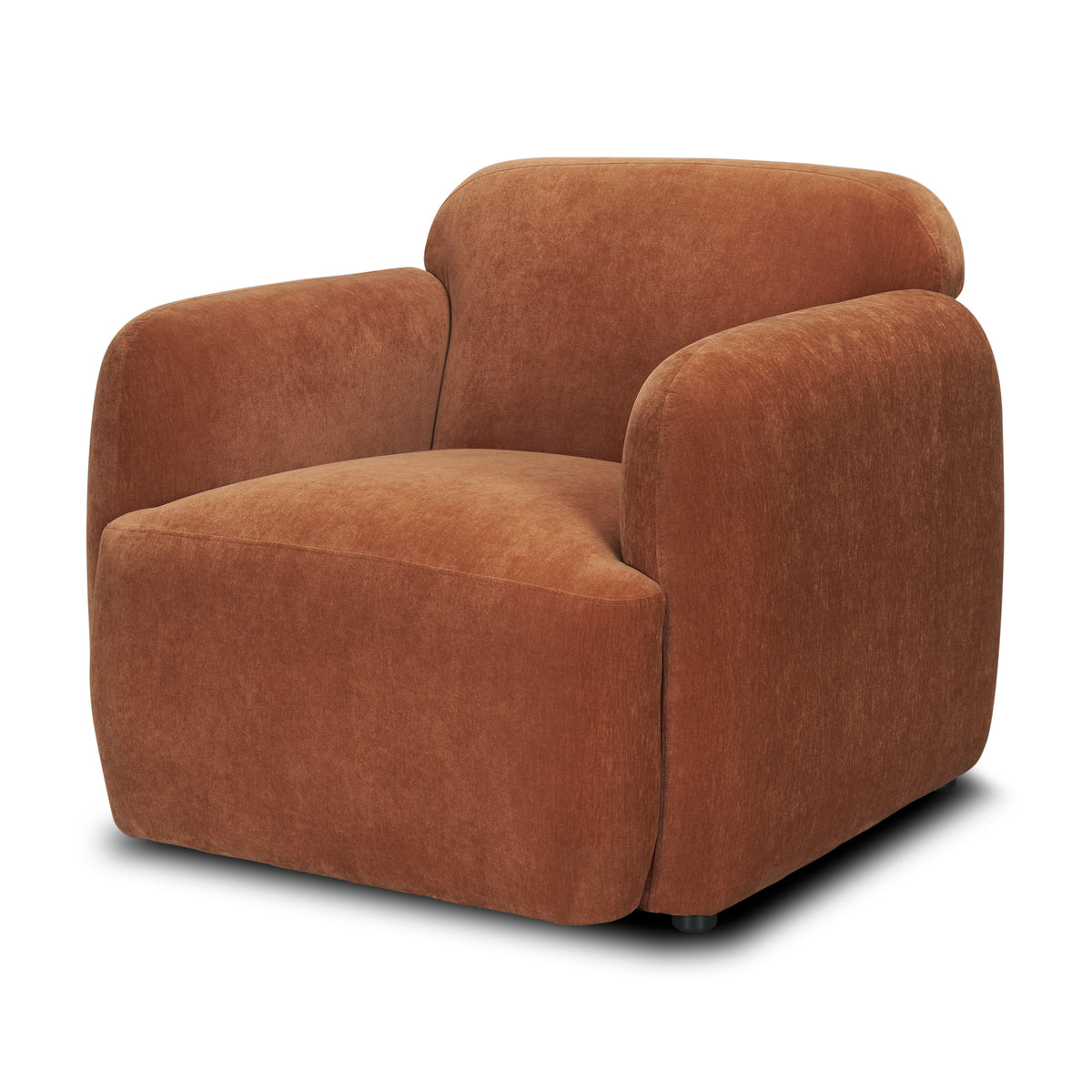 Saga Stonewashed Rust Chenille Fabric Upholstered Chair - Ornate Home