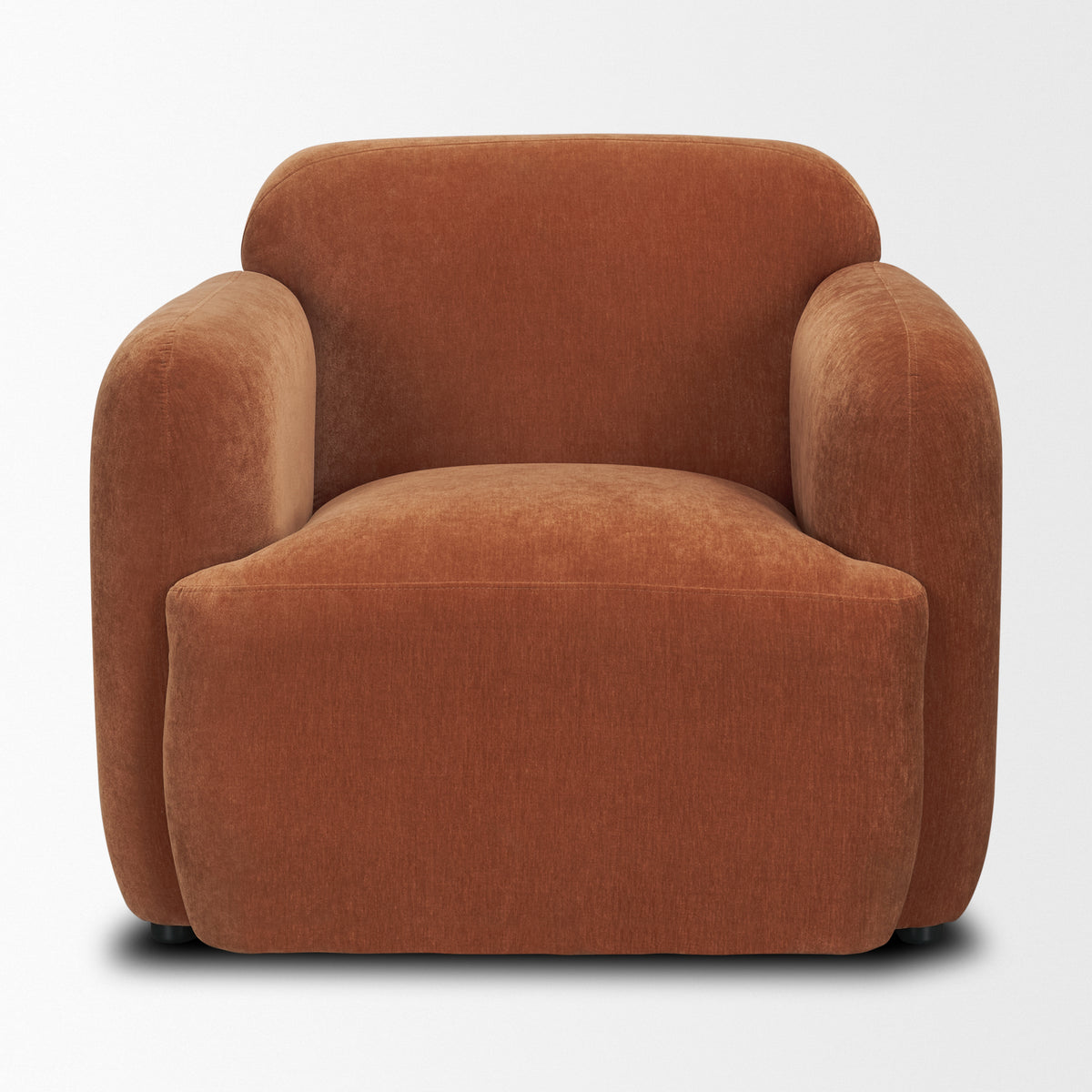 Saga Stonewashed Rust Chenille Fabric Upholstered Chair - Ornate Home