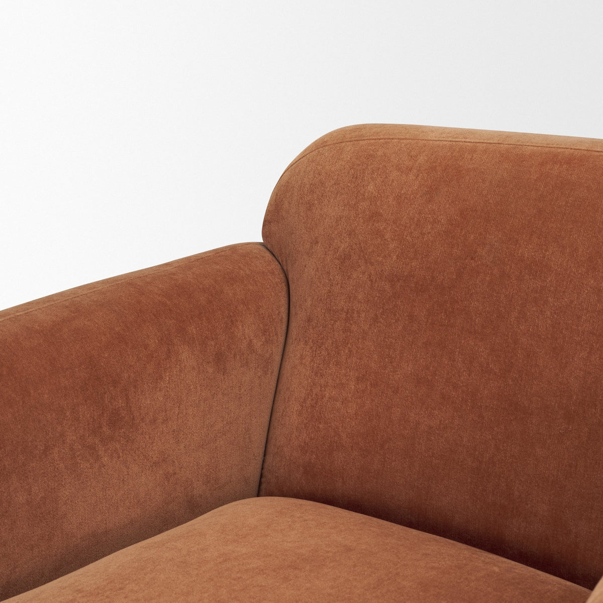 Saga Stonewashed Rust Chenille Fabric Upholstered Chair - Ornate Home