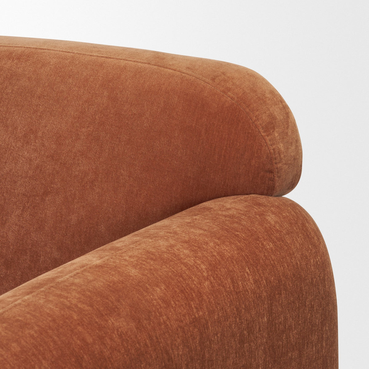Saga Stonewashed Rust Chenille Fabric Upholstered Chair - Ornate Home