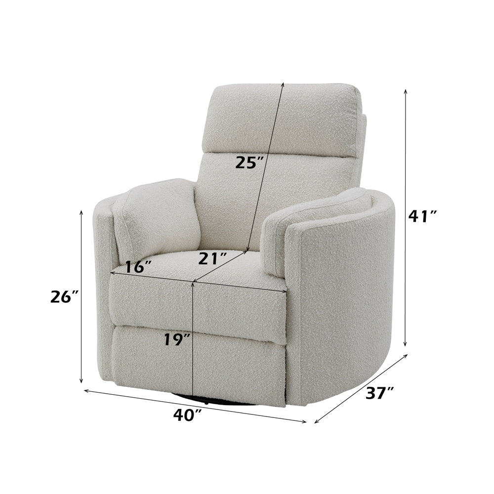 Sagen Beige Glider Recliner W/Swivel - Ornate Home