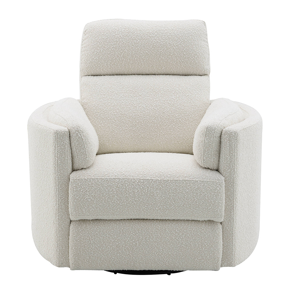 Sagen Beige Glider Recliner W/Swivel - Ornate Home