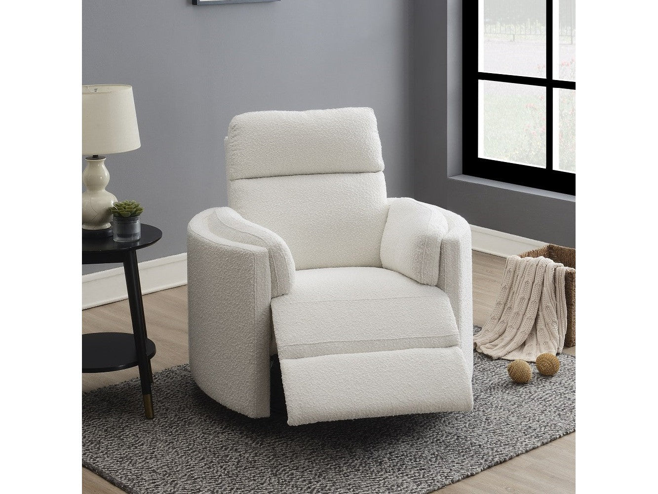 Sagen Beige Glider Recliner W/Swivel - Ornate Home