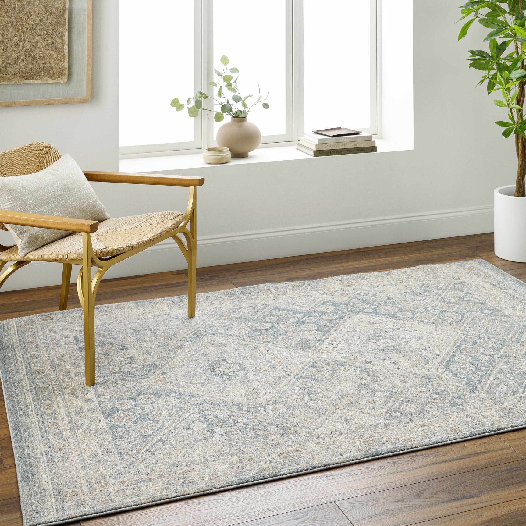 Sagen Blue Medallion Area Rug - Clearance - Ornate Home