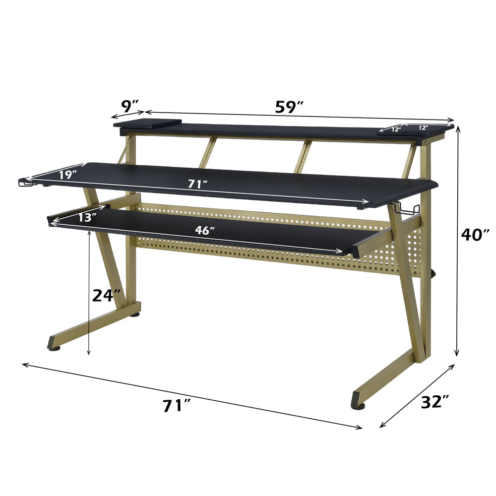 Saida Black Music Desk - Ornate Home