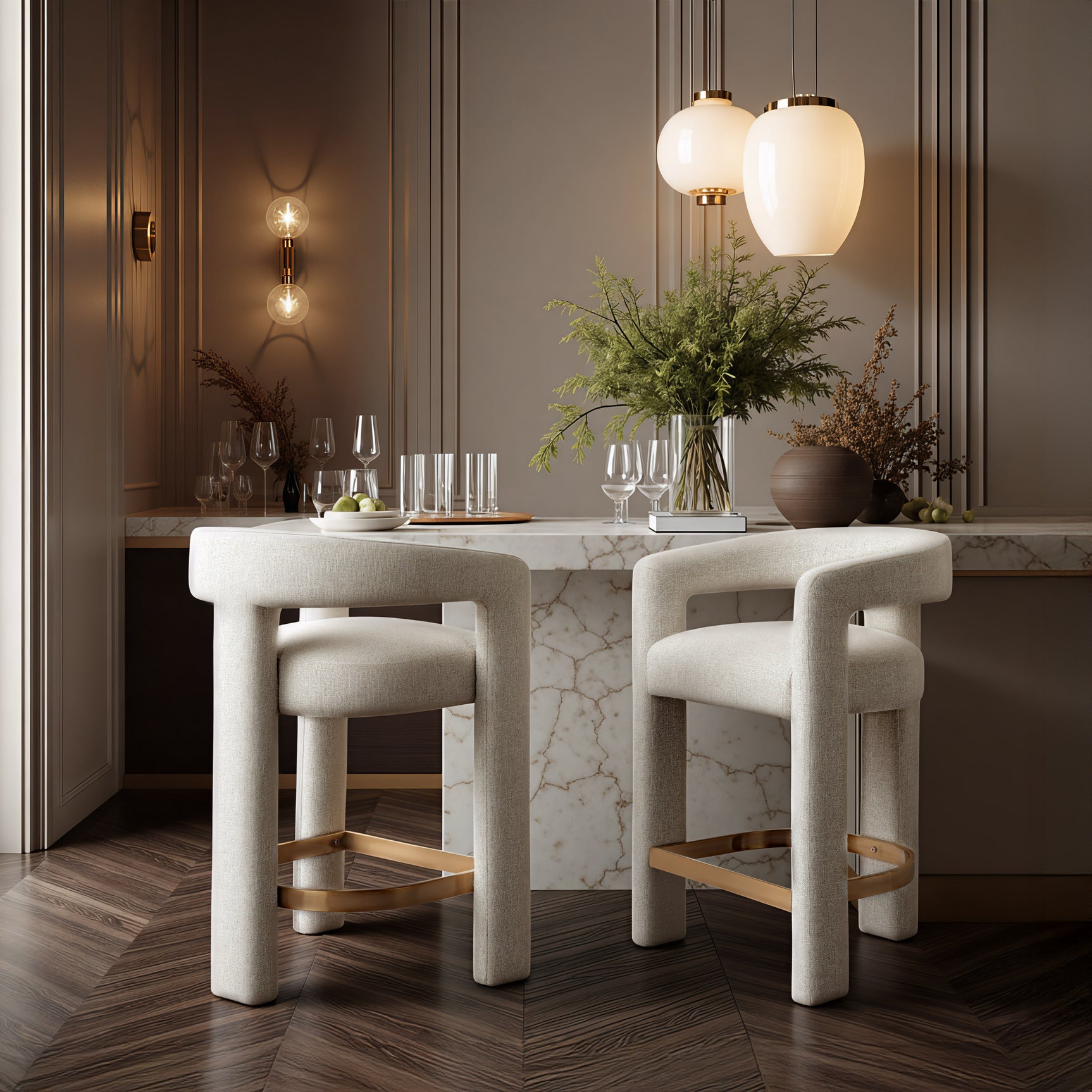 Saiko Beige Barstool - Ornate Home