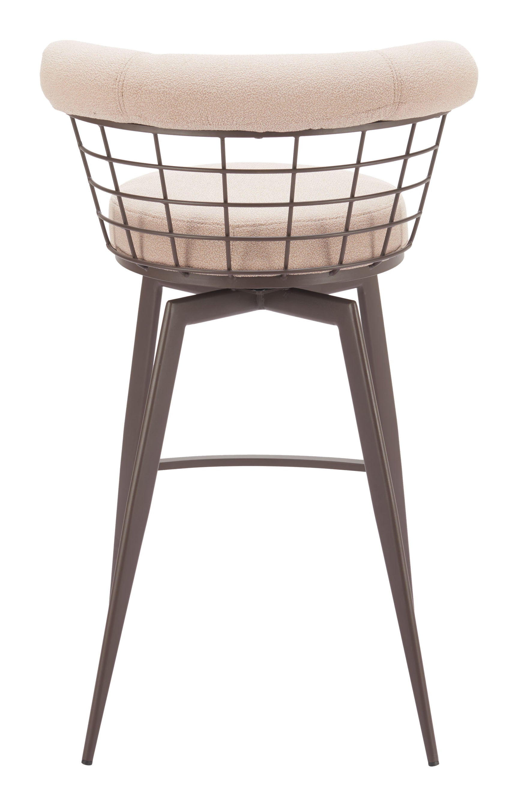 Saku Beige & Brown Swivel Barstool