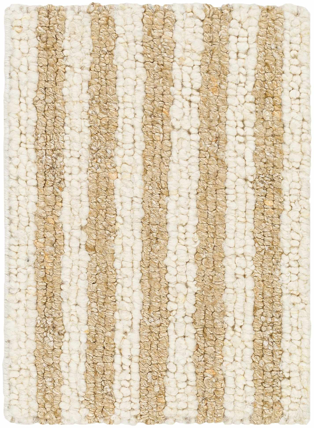 Saku Cream Striped Wool Rug - Clearance - Ornate Home