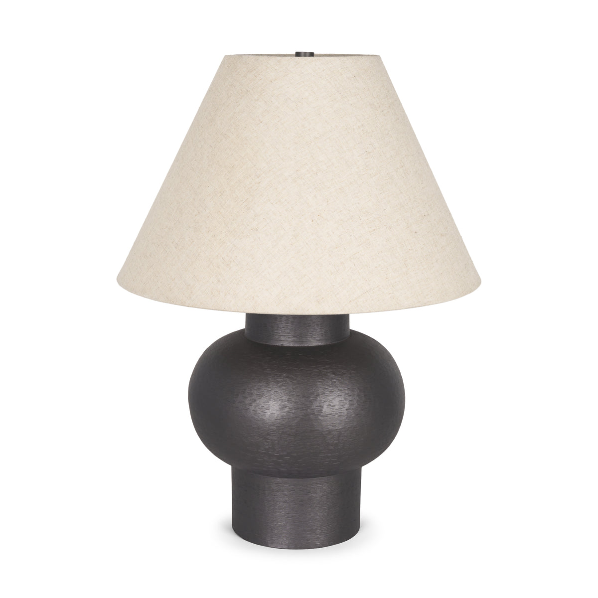 Salaah Black/Beige Brushed Metal Table Lamp - Ornate Home