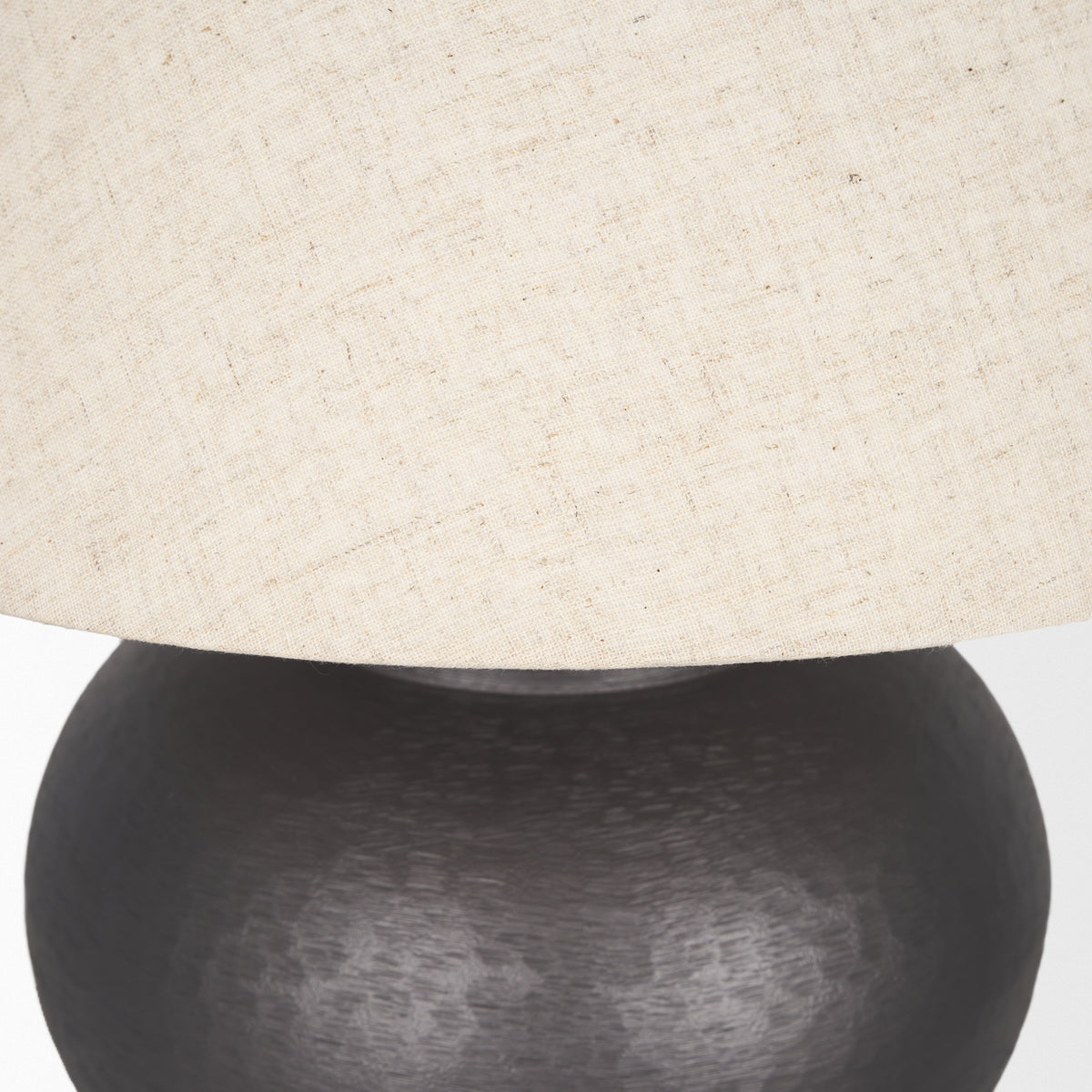 Salaah Black/Beige Brushed Metal Table Lamp - Ornate Home