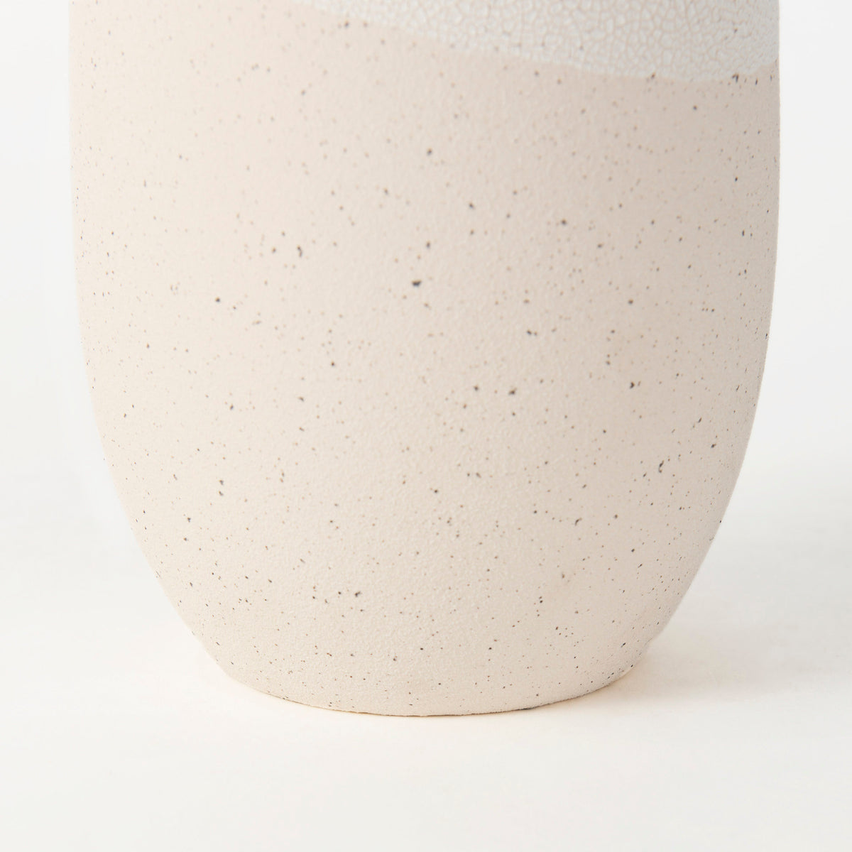 Salar Cream Conical Crackled Ceramic Vase - Ornate Home