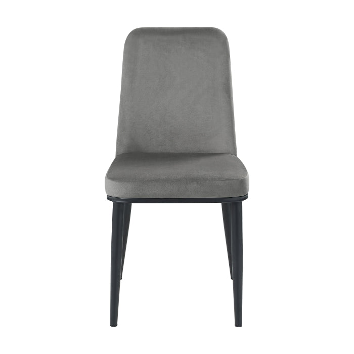 Salerno Gray/Black Side Chair (Set of 2) - Ornate Home