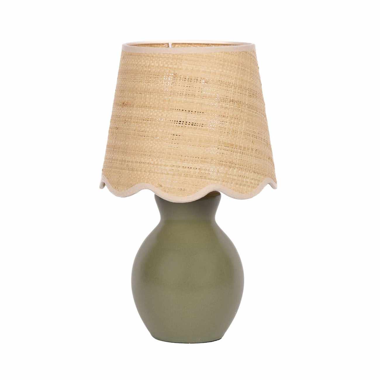 Salgareda Green Rattan Table Lamp - Ornate Home