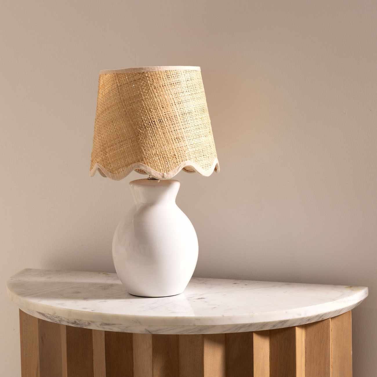 Salgareda White Ceramic Table Lamp - Ornate Home