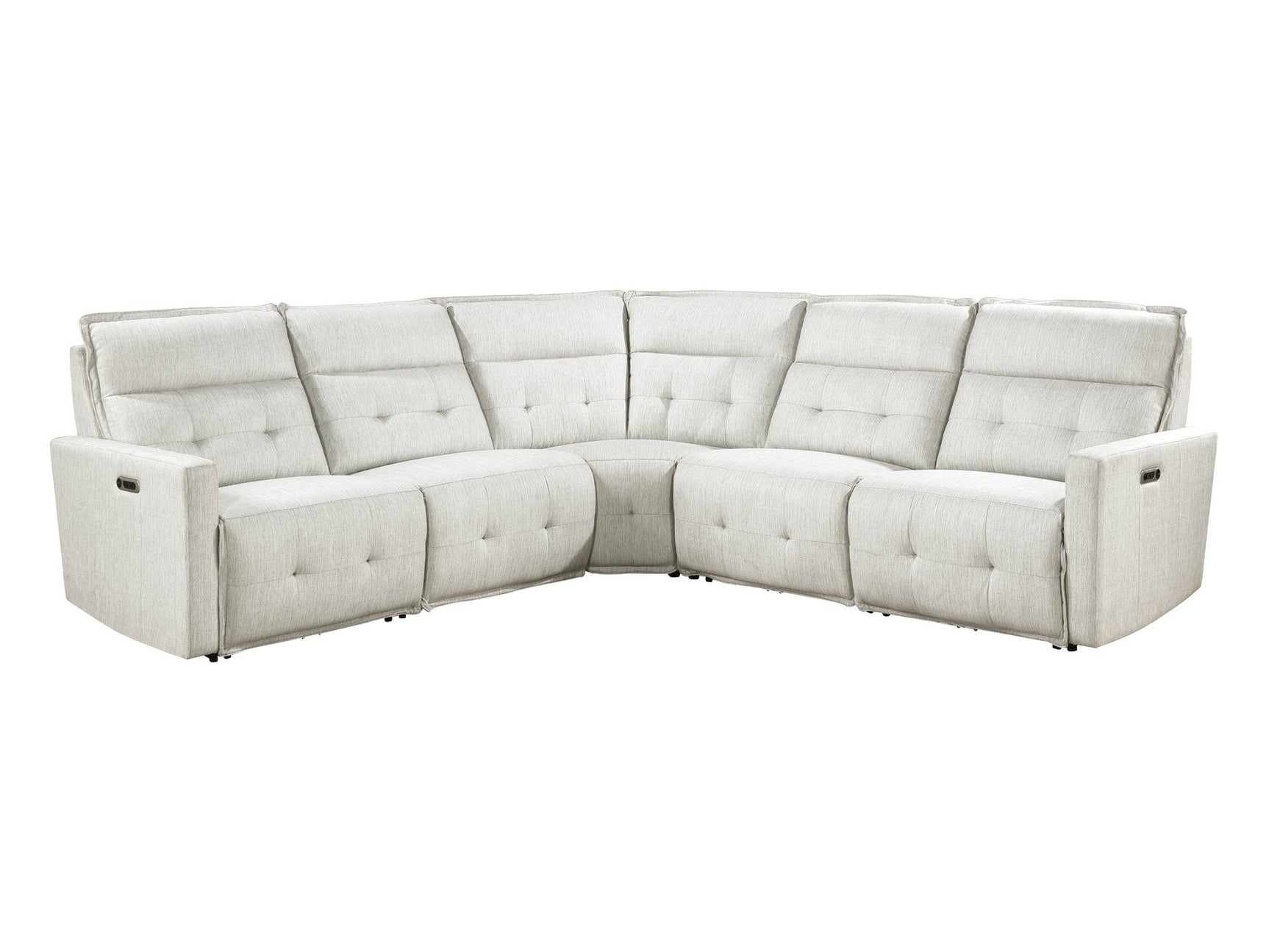 Salida White 5-Piece Modular Power Reclining Sectional - Ornate Home