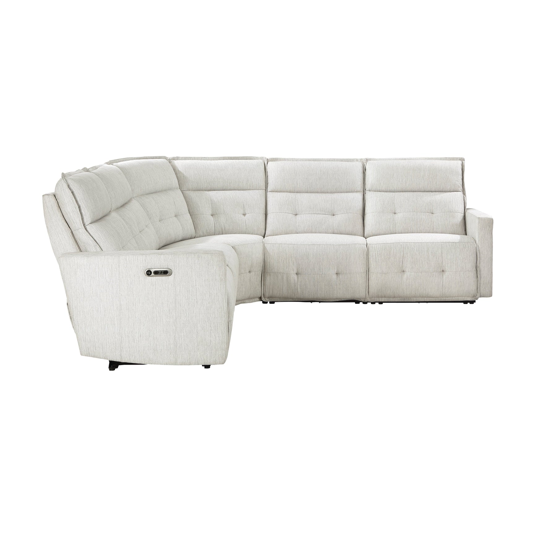 Salida White 5-Piece Modular Power Reclining Sectional - Ornate Home