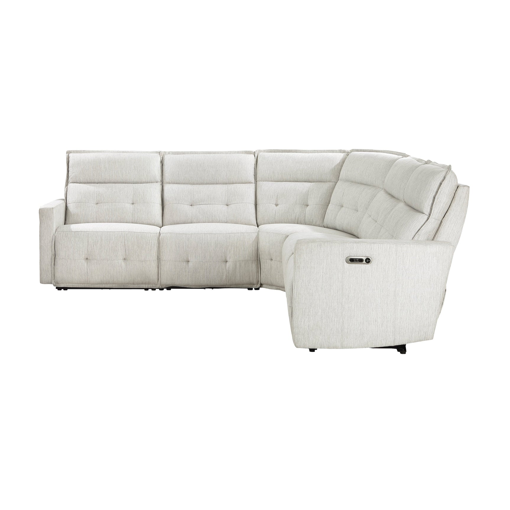 Salida White 5-Piece Modular Power Reclining Sectional - Ornate Home