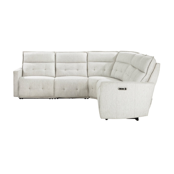 Salida White 5-Piece Modular Power Reclining Sectional - Ornate Home