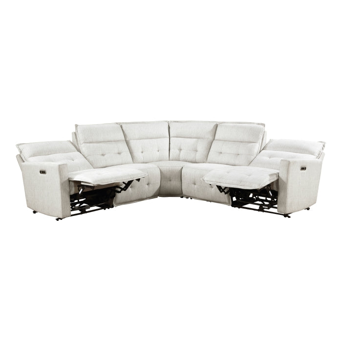 Salida White 5-Piece Modular Power Reclining Sectional - Ornate Home