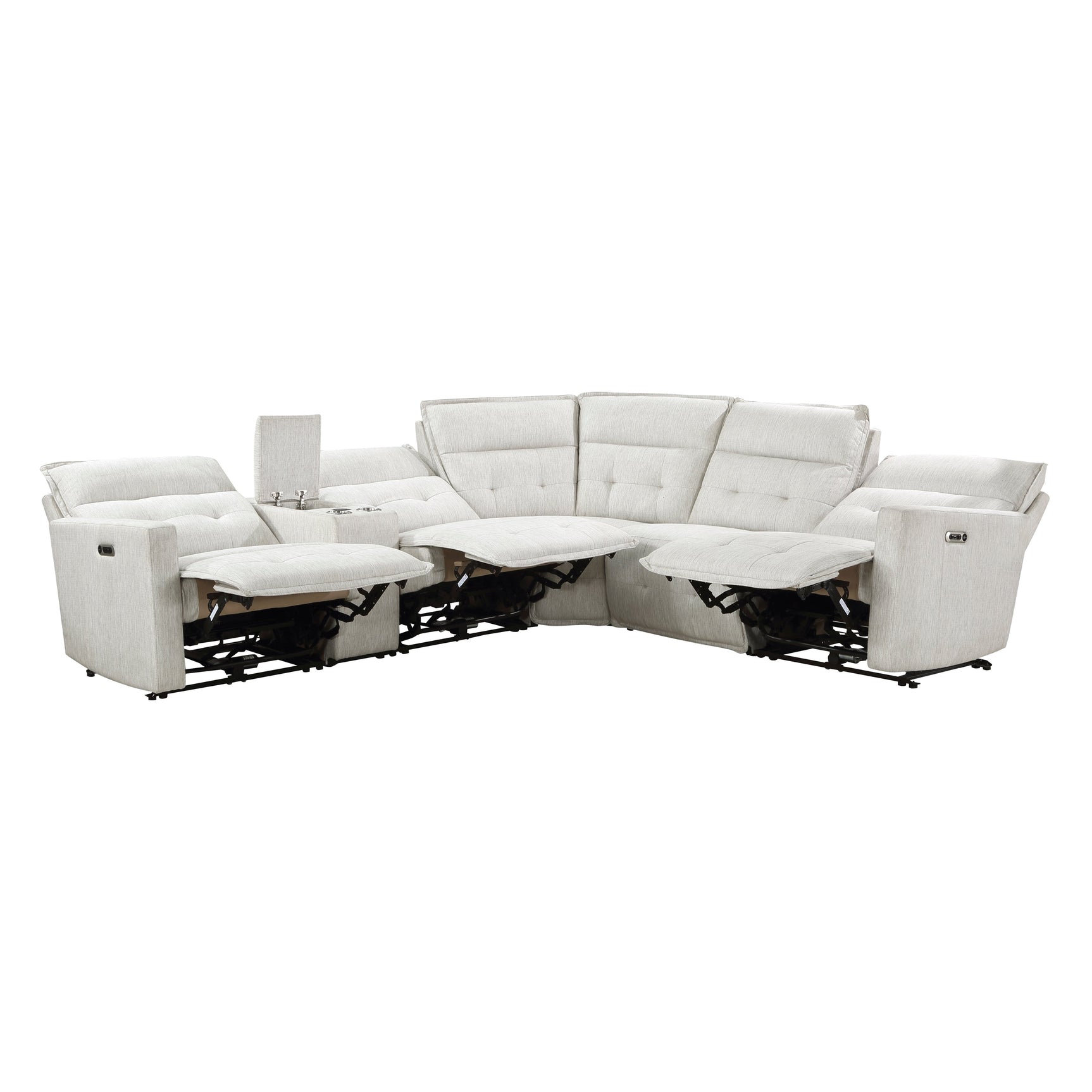 Salida White 6-Piece Modular Power Reclining Sectional - Ornate Home