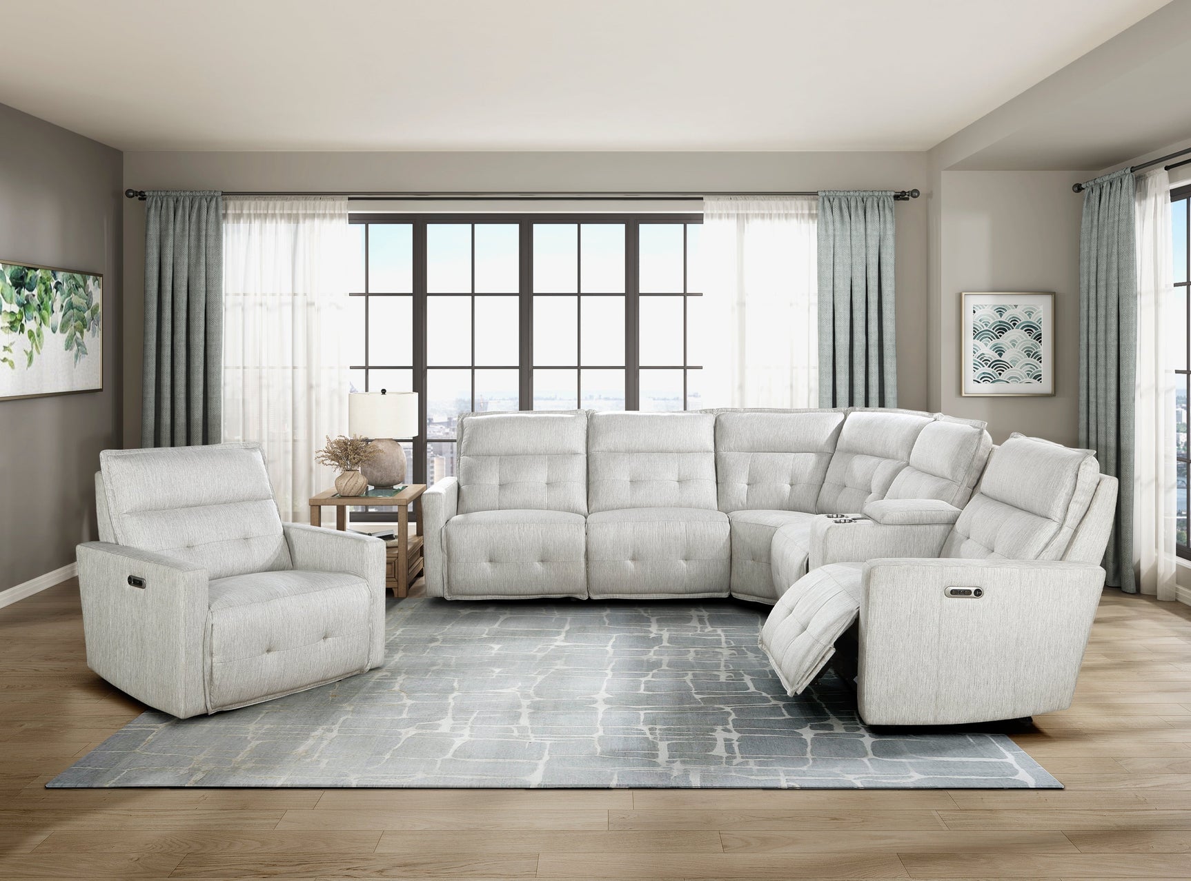Salida White 6-Piece Modular Power Reclining Sectional - Ornate Home