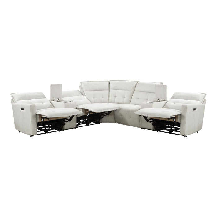 Salida White 7-Piece Modular Power Reclining Sectional - Ornate Home