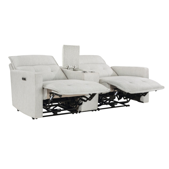 Salida White Power Double Reclining Loveseat - Ornate Home