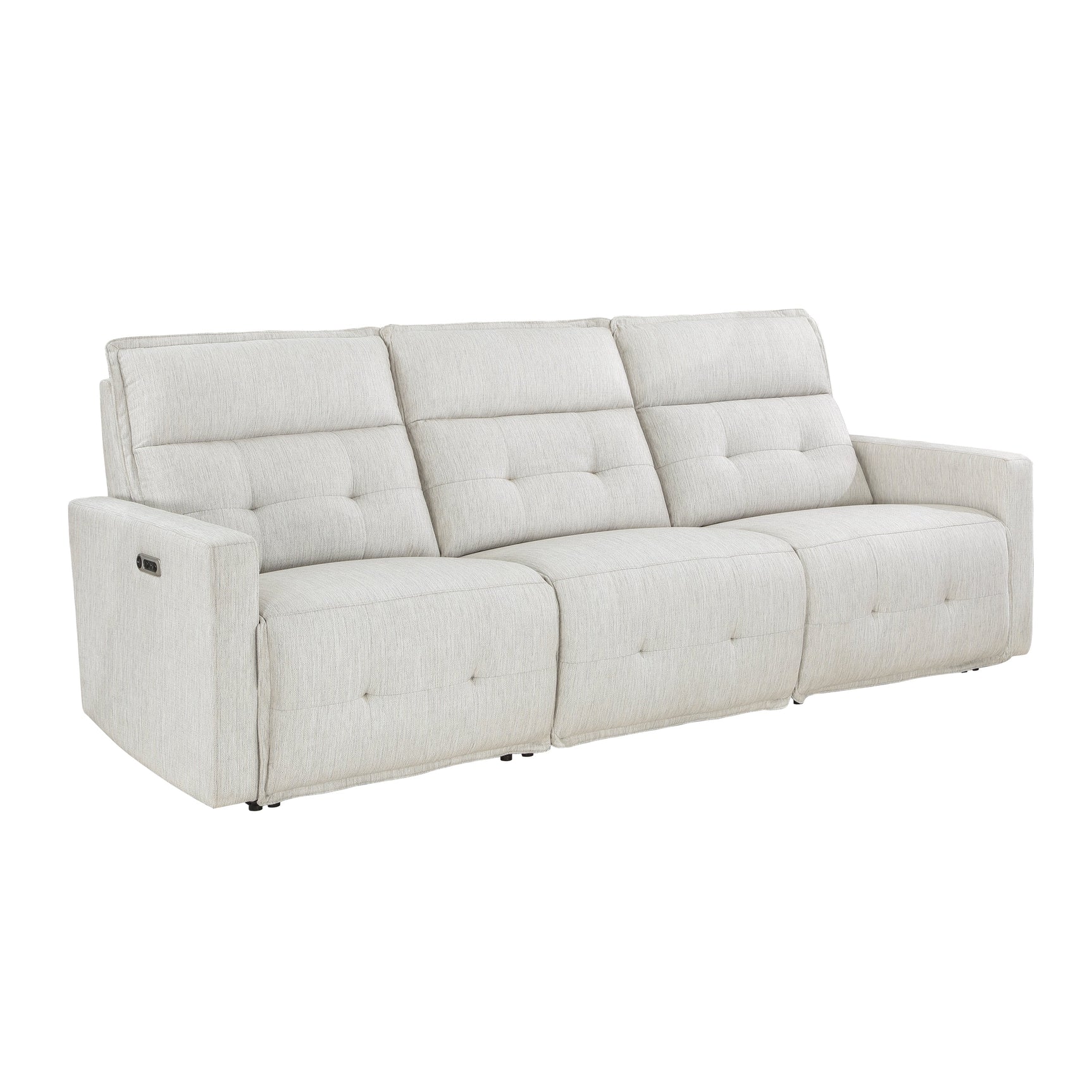 Salida White Power Double Reclining Sofa - Ornate Home