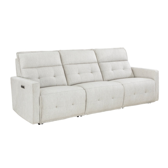Salida White Power Double Reclining Sofa - Ornate Home