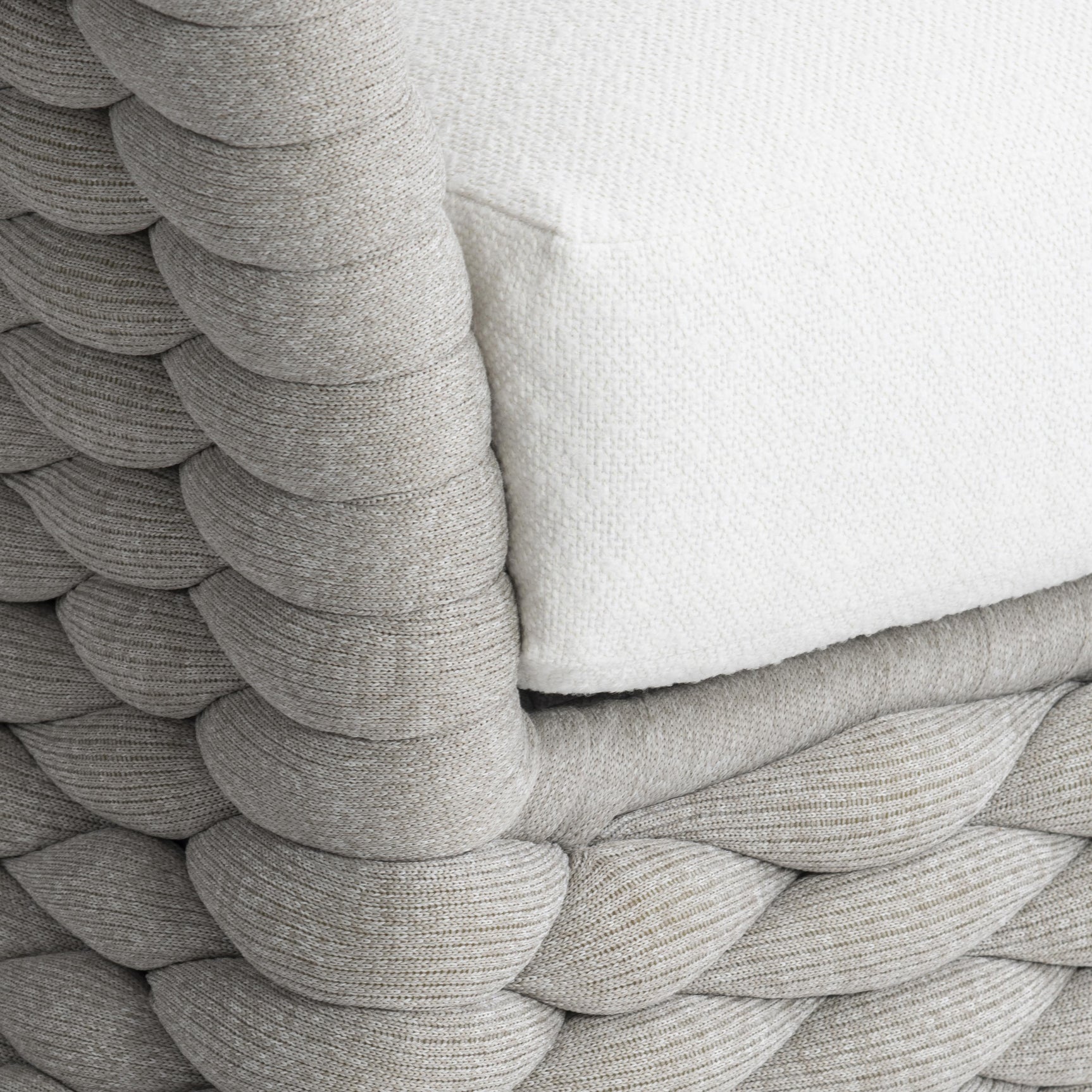 Salinas Driftwood/White/Cream Outdoor Swivel Chair - Ornate Home