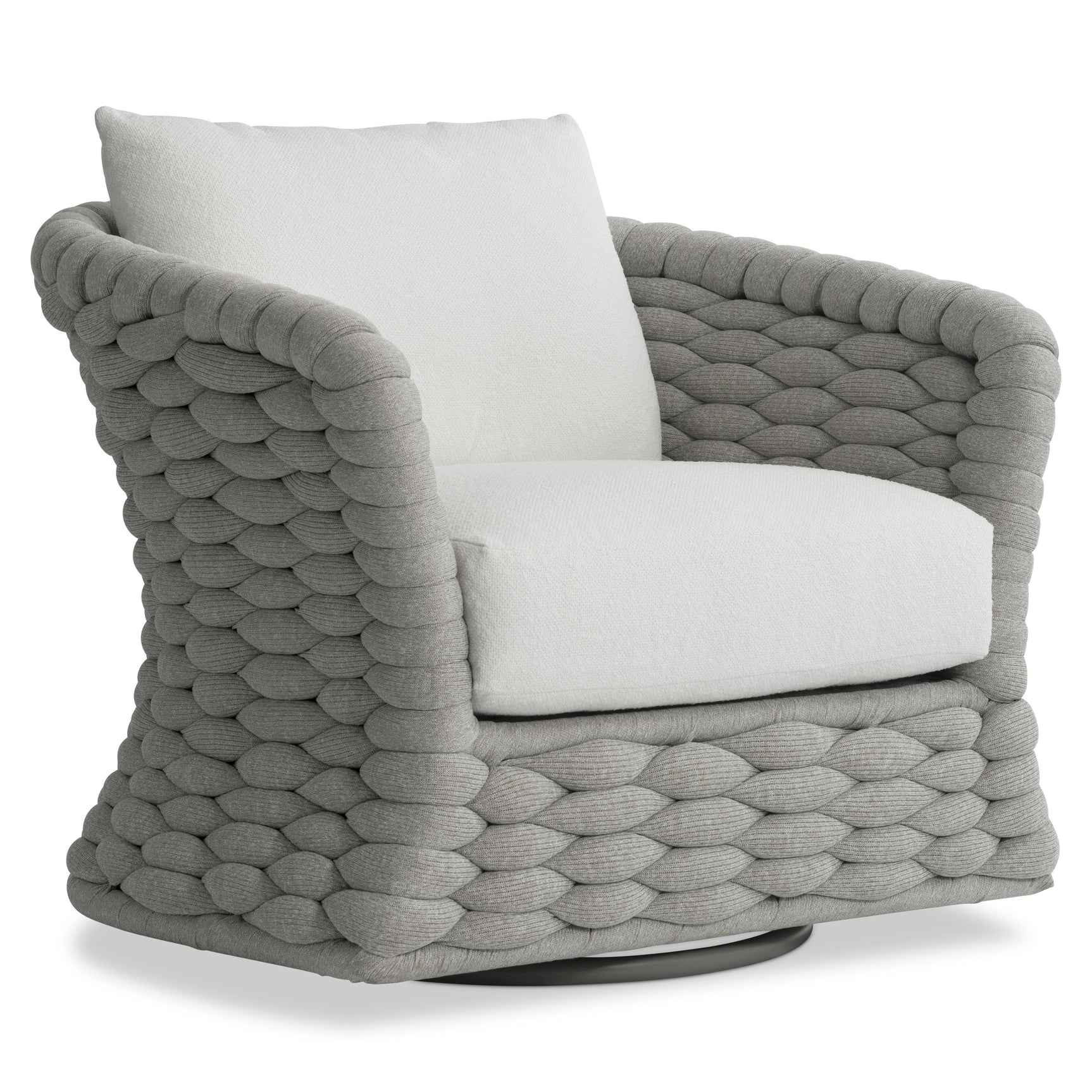 Salinas Nordic Grey Outdoor Swivel Chair - Ornate Home
