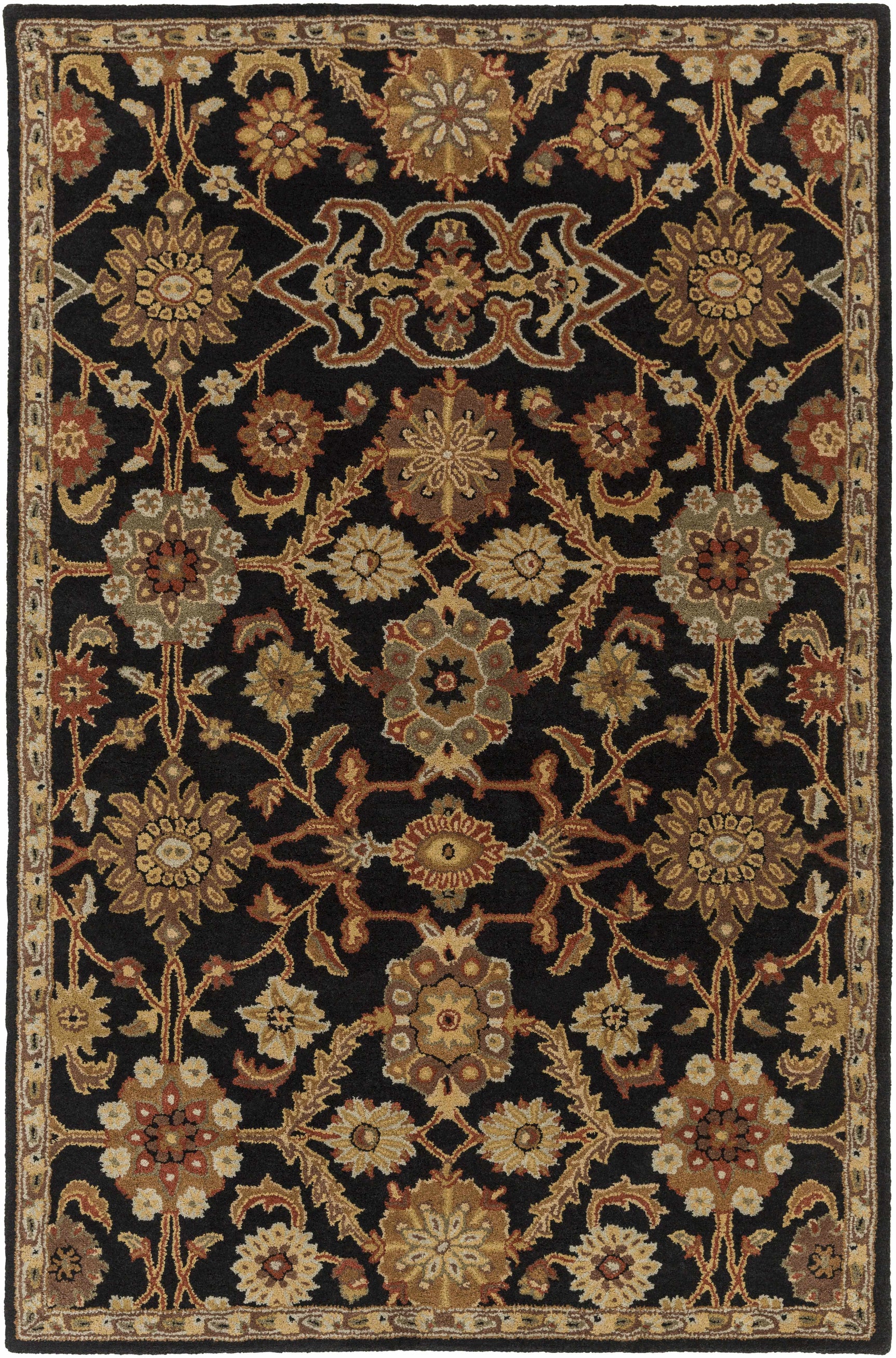 Salix Hand Tufted Black Wool Rug - Ornate Home