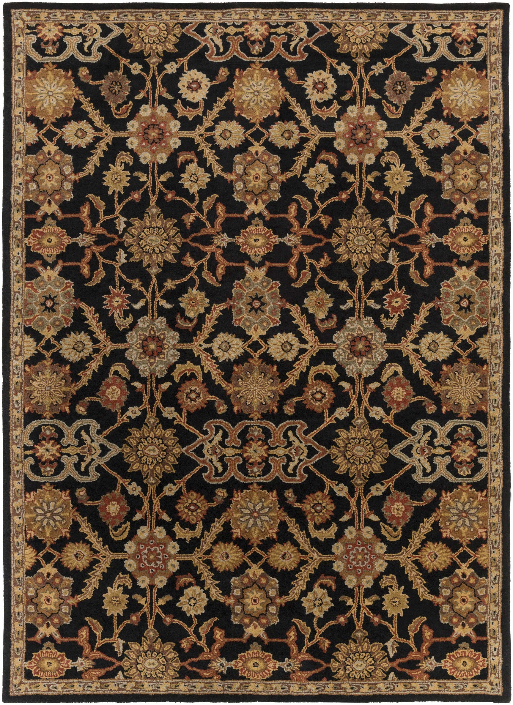 Salix Hand Tufted Black Wool Rug - Ornate Home