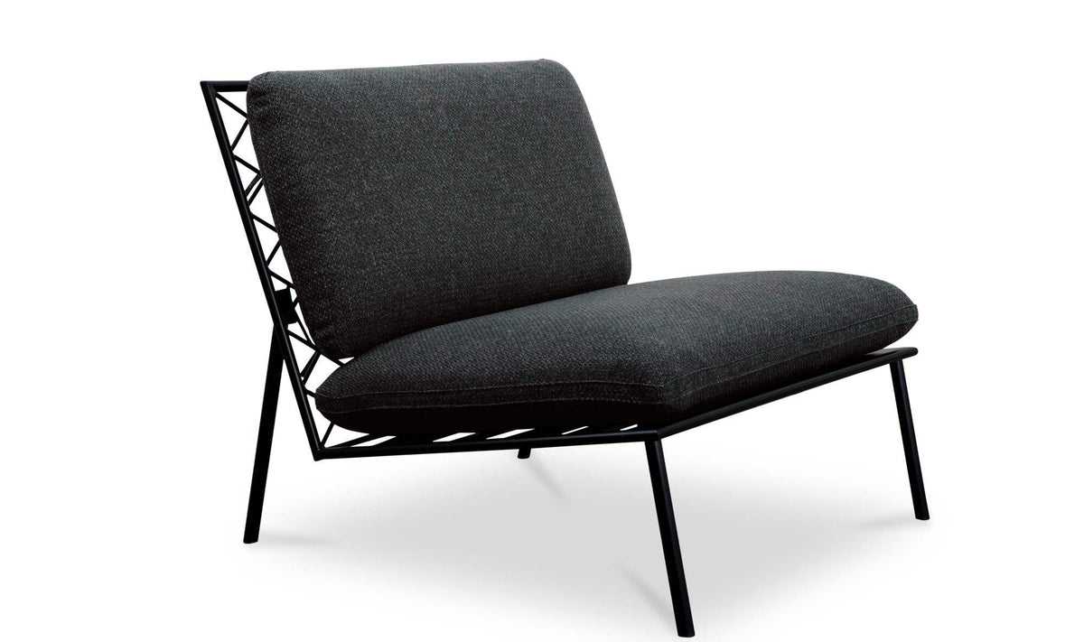 Salma Speckled Charcoal Outdoor Accent Chair - Ornate Home