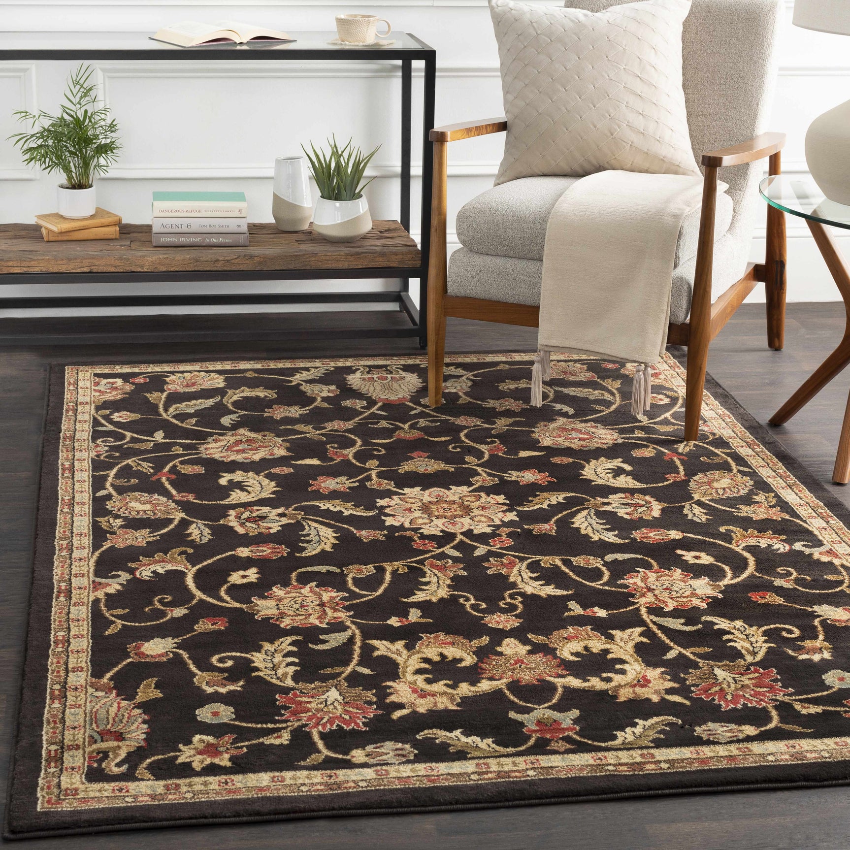 Salona Luxe Black Rug - Ornate Home