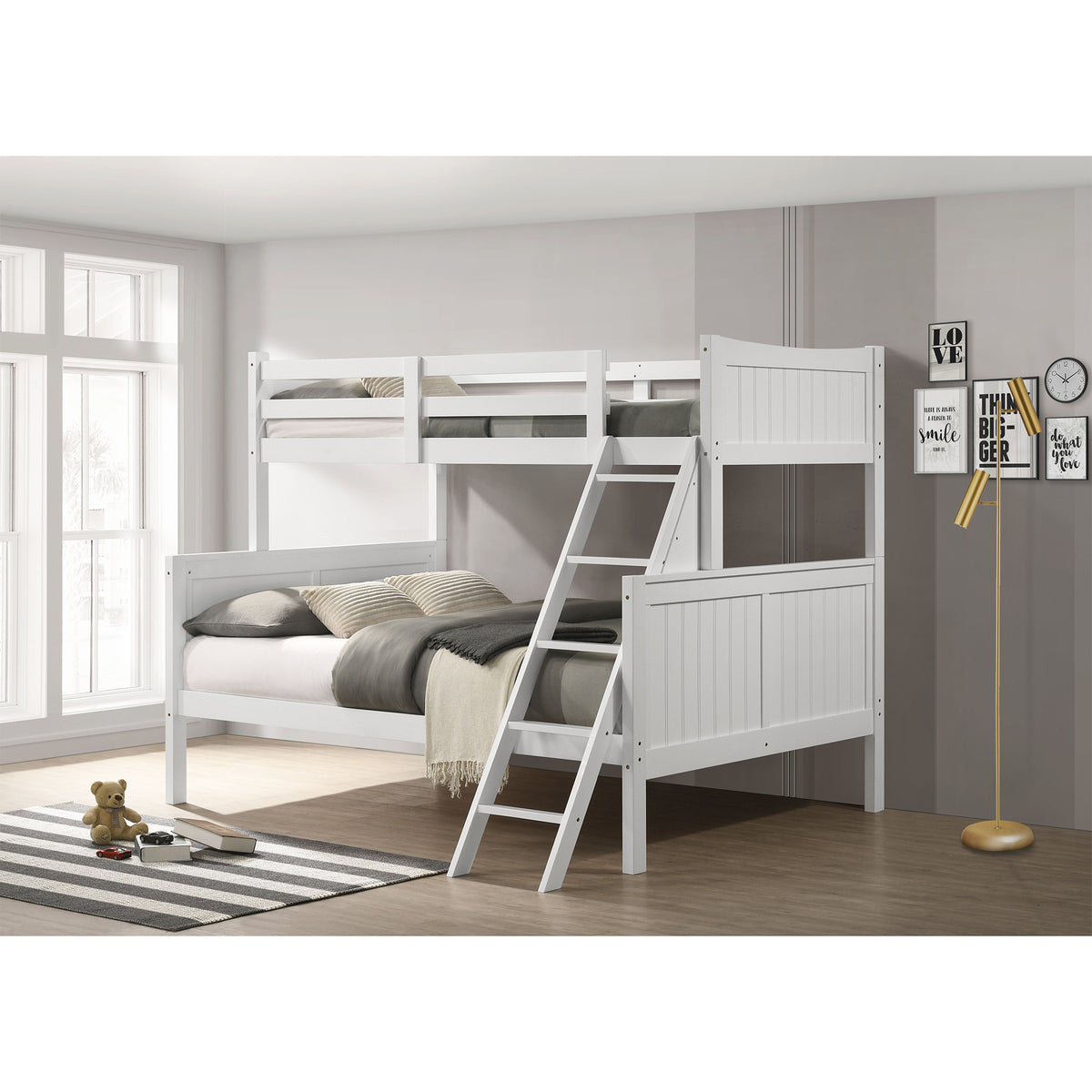 Sami White Twin Over Full Bunk Bed - Ornate Home