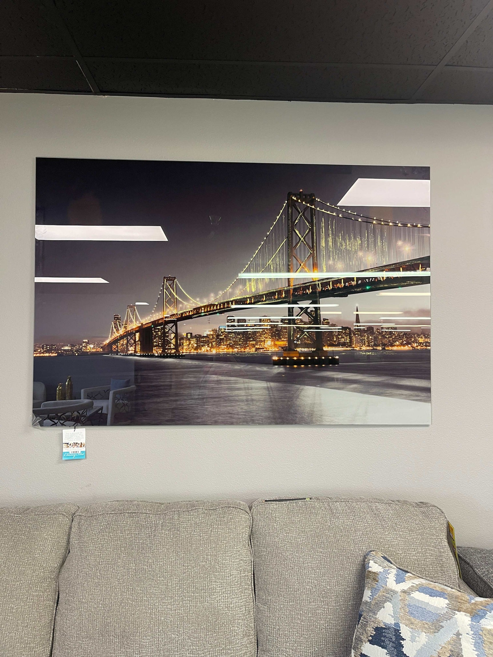 San Francisco Bridge Tempered Glass w / Foil Wall Art - Ornate Home