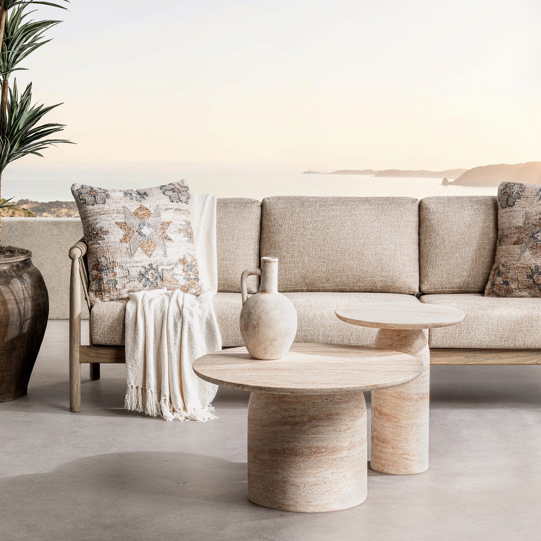 Sana Capri Limestone Outdoor Coffee Table - Ornate Home