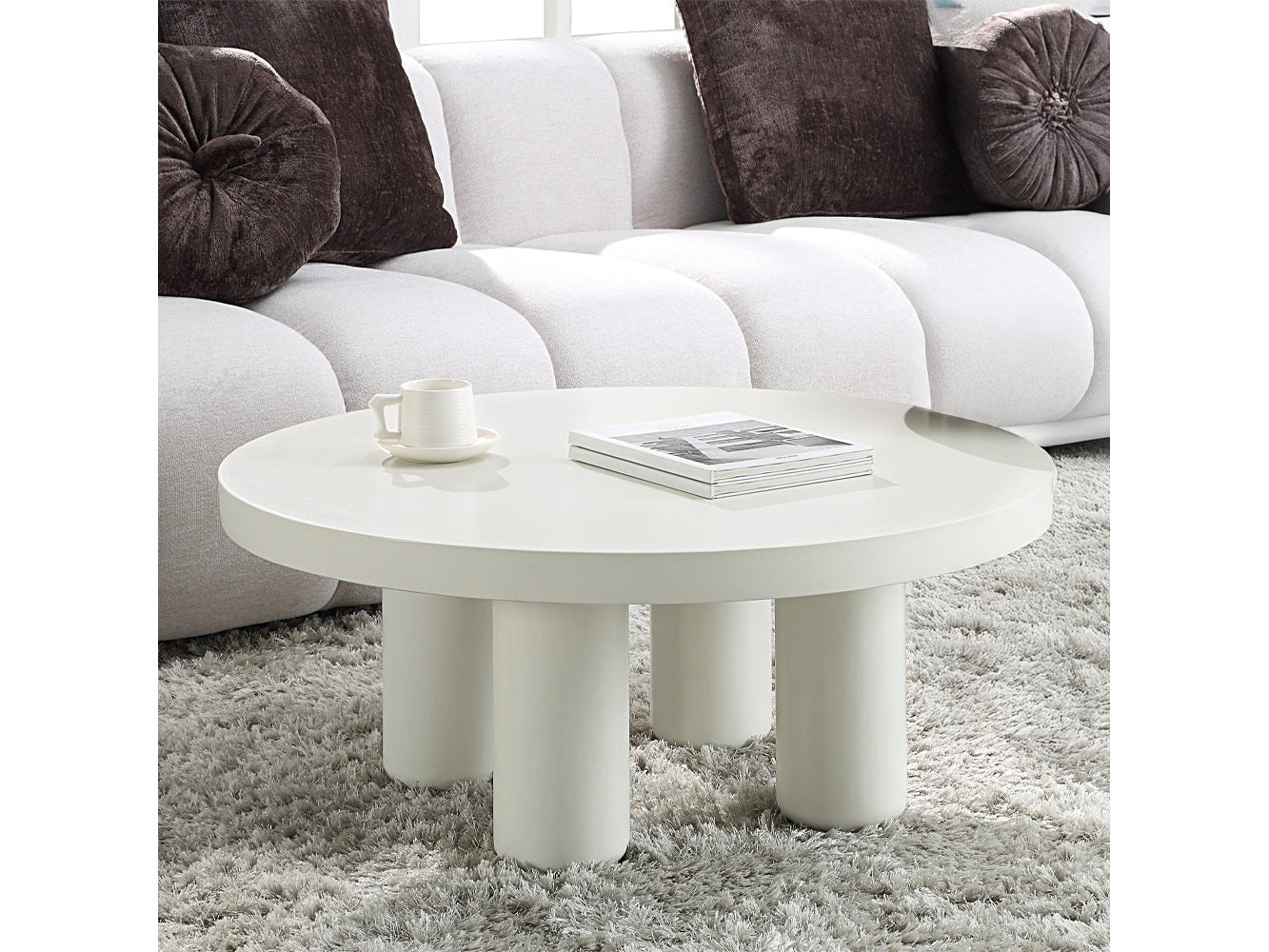 Sanat White Coffee Table - Ornate Home