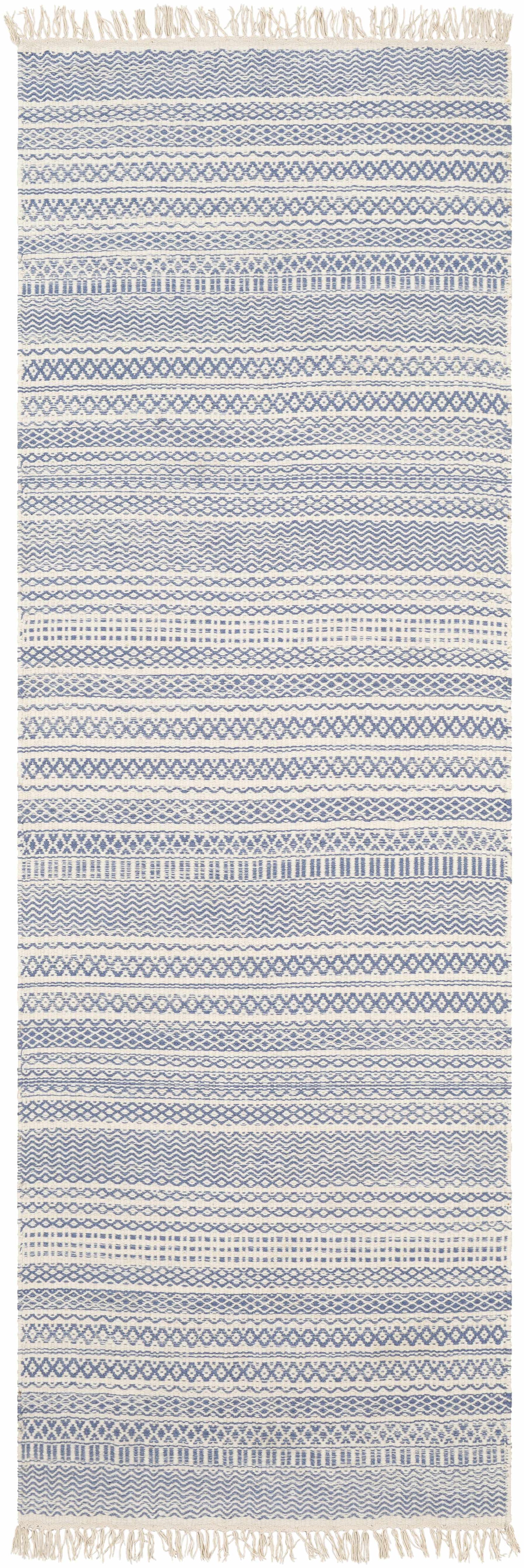Sanc Blue/Cream Flatweave Wool Rug - Clearance - Ornate Home