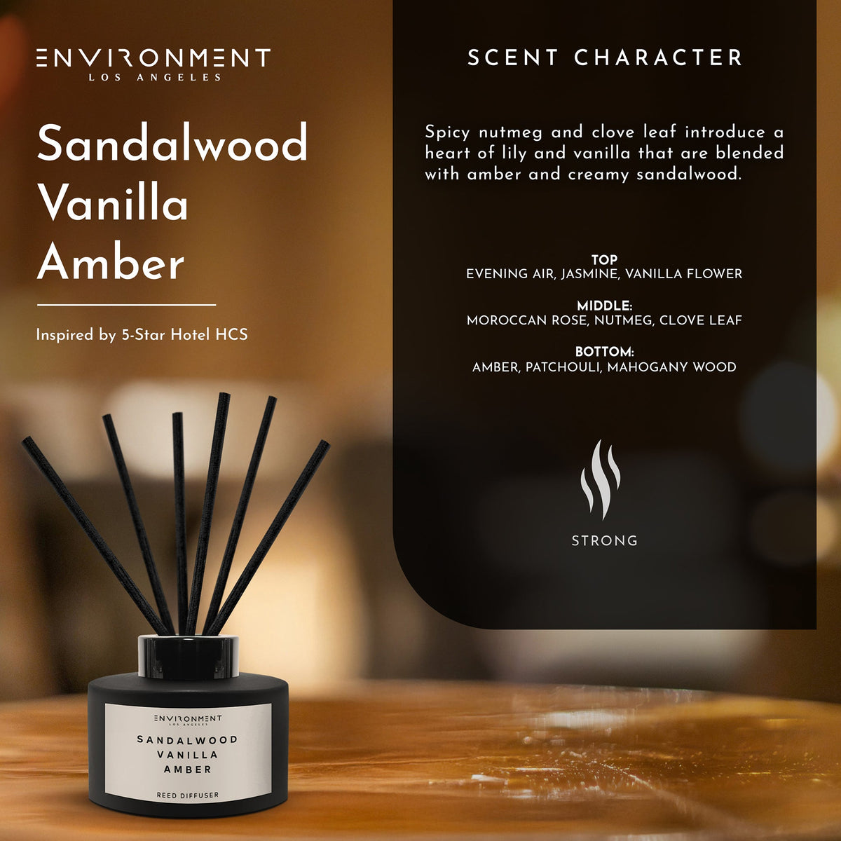 Sandalwood | Vanilla | Amber Diffuser (Inspired by Hotel Costes®) - Ornate Home