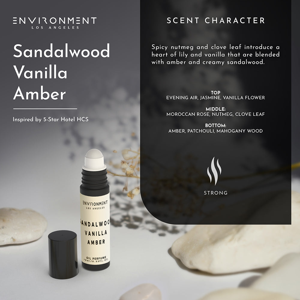 Sandalwood | Vanilla | Amber Roll-on Oil Perfume (Inspired by Hotel Costes®) - Ornate Home