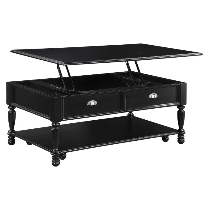 Sanders Black Lift Top Cocktail Table - Ornate Home