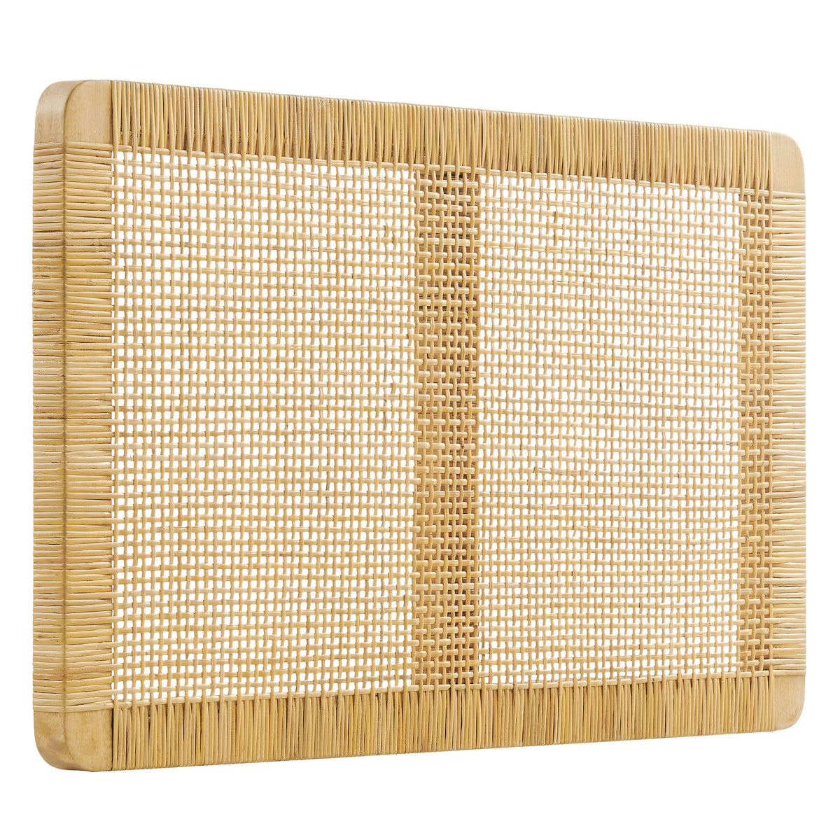 Sandy Natural Wall Mounted Wood and Rattan Twin Size Headboard - Ornate Home
